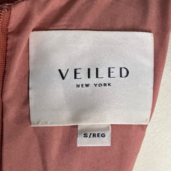 Veiled Collection New York Luxe Designer Maxi Dress Mauve Crepe US Small - Picture 5 of 9